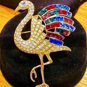 Giorgio Crystal Flamingo Brooch